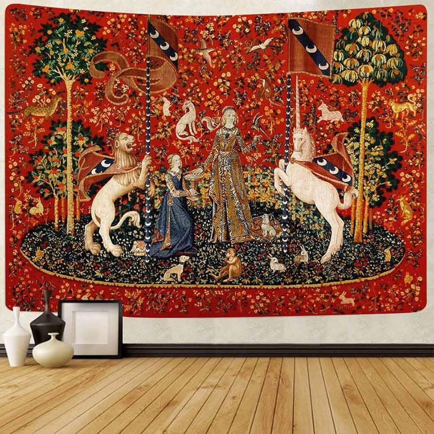 Medieval Lady Tapestry European Royal Tapestry Lady and Unicorn Tapestry for Bedroom Living Room ... | Amazon (US)