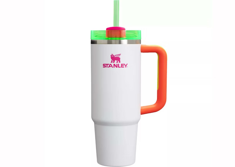 Stanley The Spring Fling Collection Flowstate Quencher 30oz Tumbler White Neon | StockX