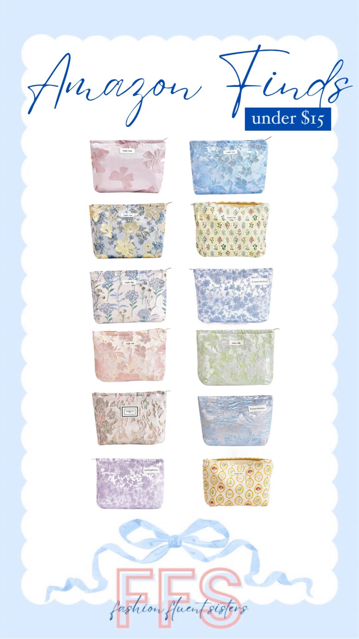 Amazon bag under $15
Hostess gift, bridal shower, baby shower, bridesmaids, wedding gift, travel bag

#LTKfindsunder50 #LTKsalealert #LTKtravel