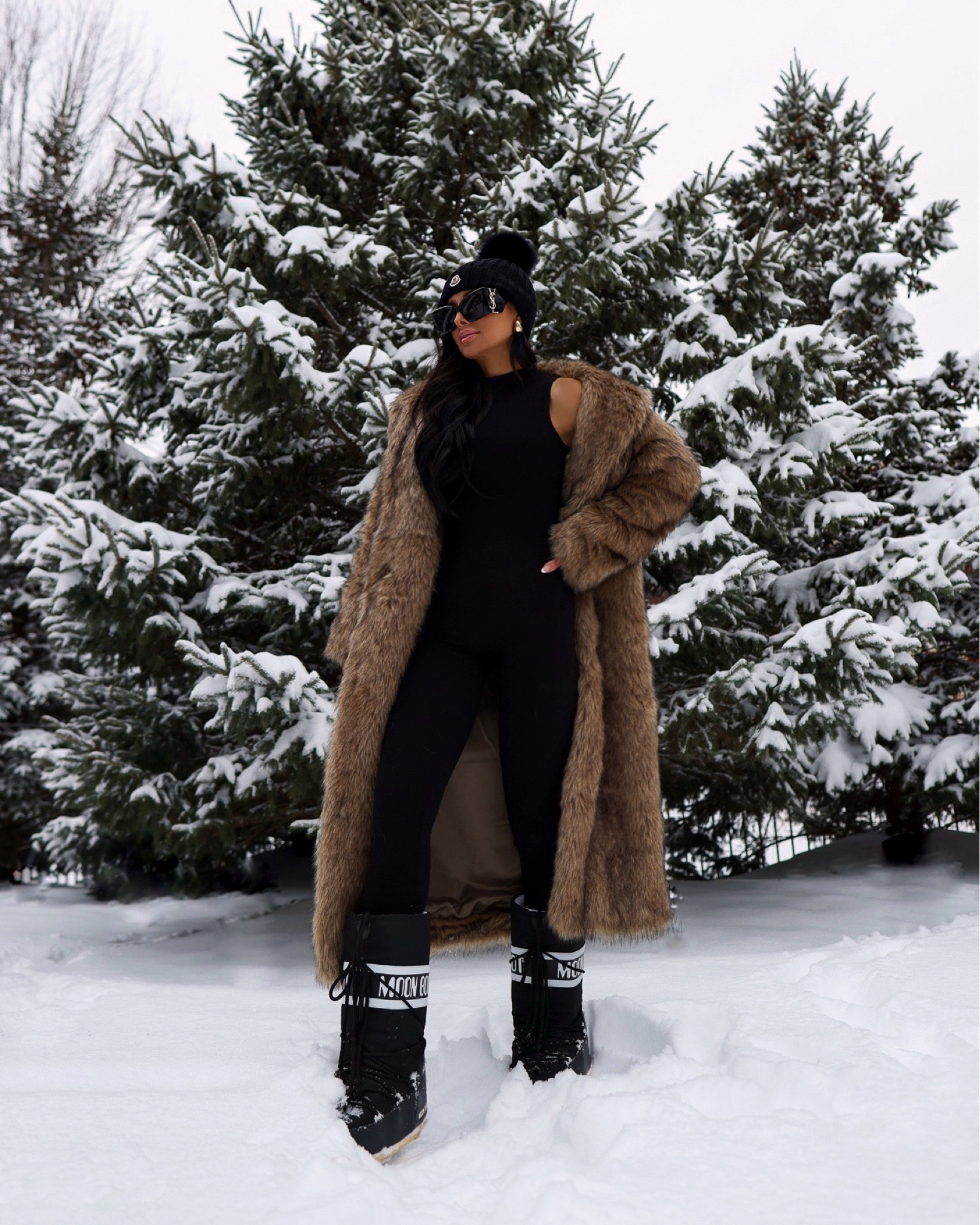 Winter outfit ideas
Abercrombie faux fur coat wearing an XS
Nordstrom jumpsuit wearing a small
Moon Boots
Moncler beanie 
Amazon earrings 



#LTKShoeCrush #LTKTravel #LTKSeasonal