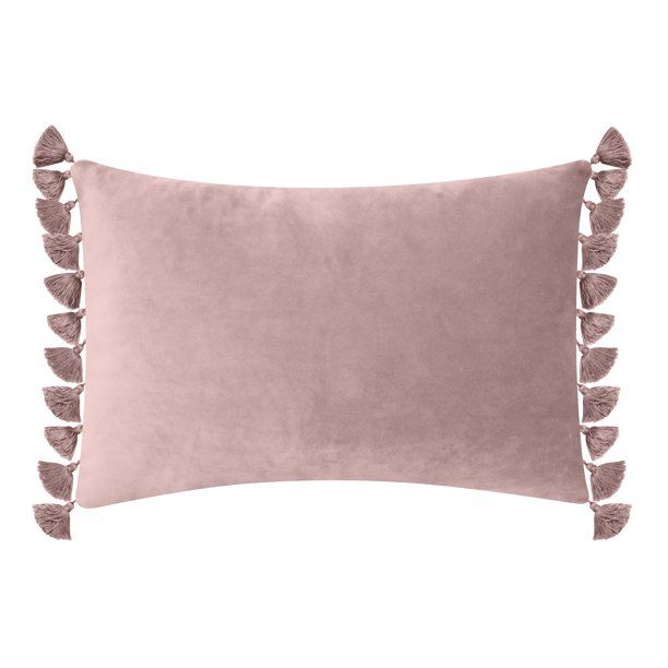 Better Homes & Gardens Feather Filled Tassled Velvet Oblong Decorative Throw Pillow, 14" x 20", M... | Walmart (US)
