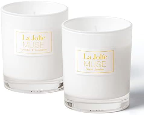 LA JOLIE MUSE Lavender Eucalyptus & Jasmine Scented Candle, Soy Candle Set, Candle Gift for Women... | Amazon (US)