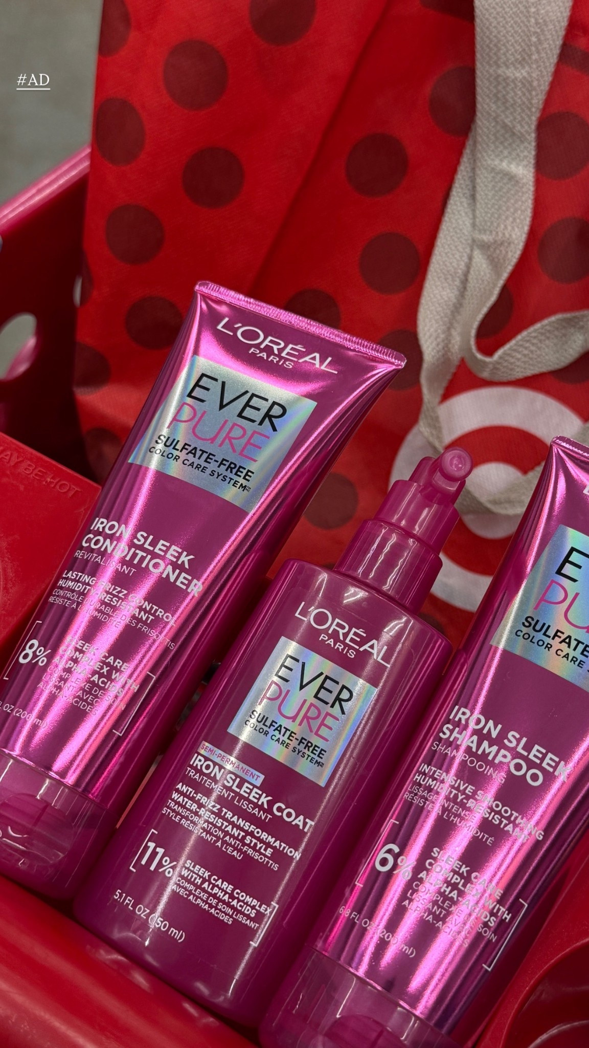 #ad Always have my hair looking sleek and put together 7 days a week using @lorealparis EverPure Iron Sleek shampoo, conditioner and the coat spray @target @shop.ltk #liketkit #TargetPartner #Target #LOrealParisPartner #LOrealParisHairCare #EverPureIronSleek 