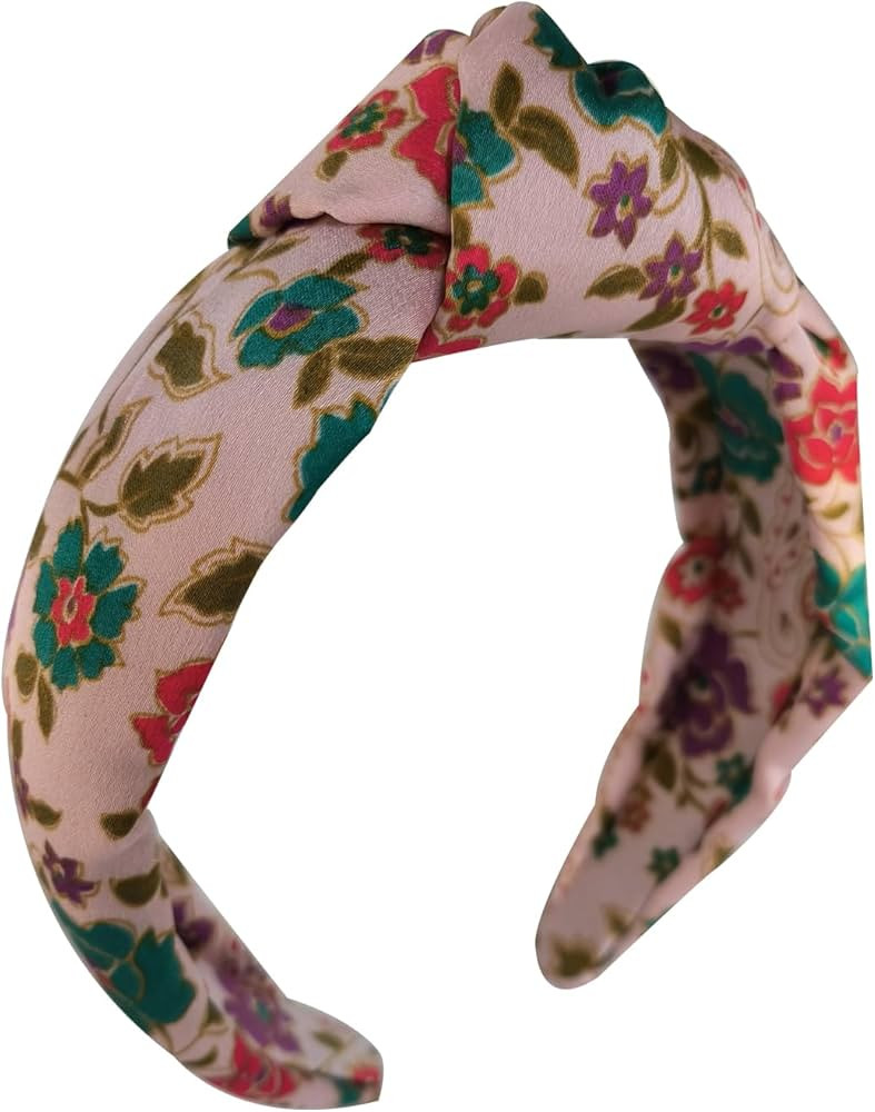 Women knotted headband Boho Wide Top Floral Non slip Fashion Festival Hair Accessories Printing P... | Amazon (US)