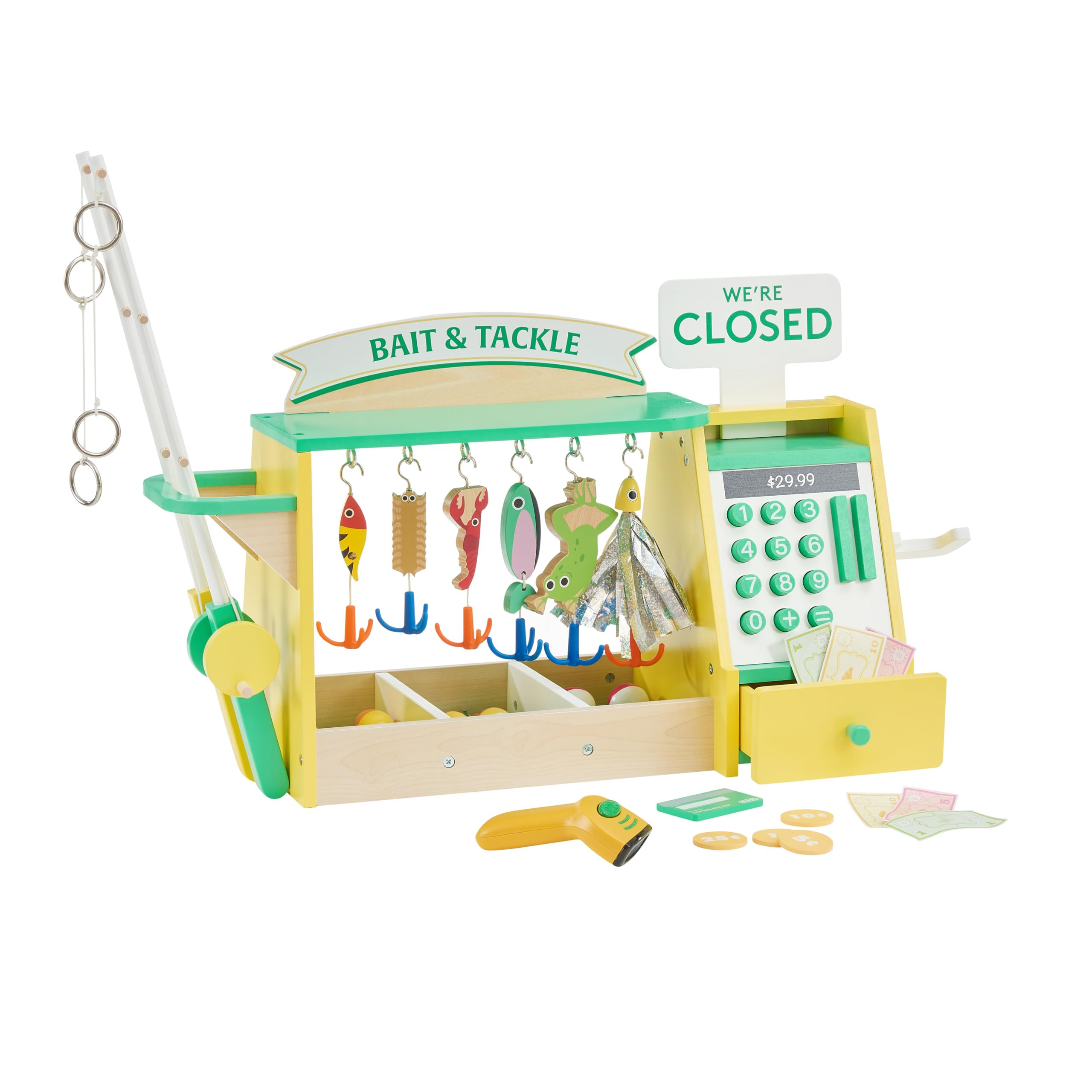 Teamson Kids Fishing Shop Playset with Cash Register & Scanner, Wooden Role Play Counter for Todd... | Amazon (US)