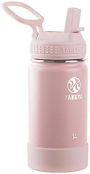 Takeya Kids Insulated Water Bottle w/Straw Lid, 14 Ounces, Blush | Amazon (US)