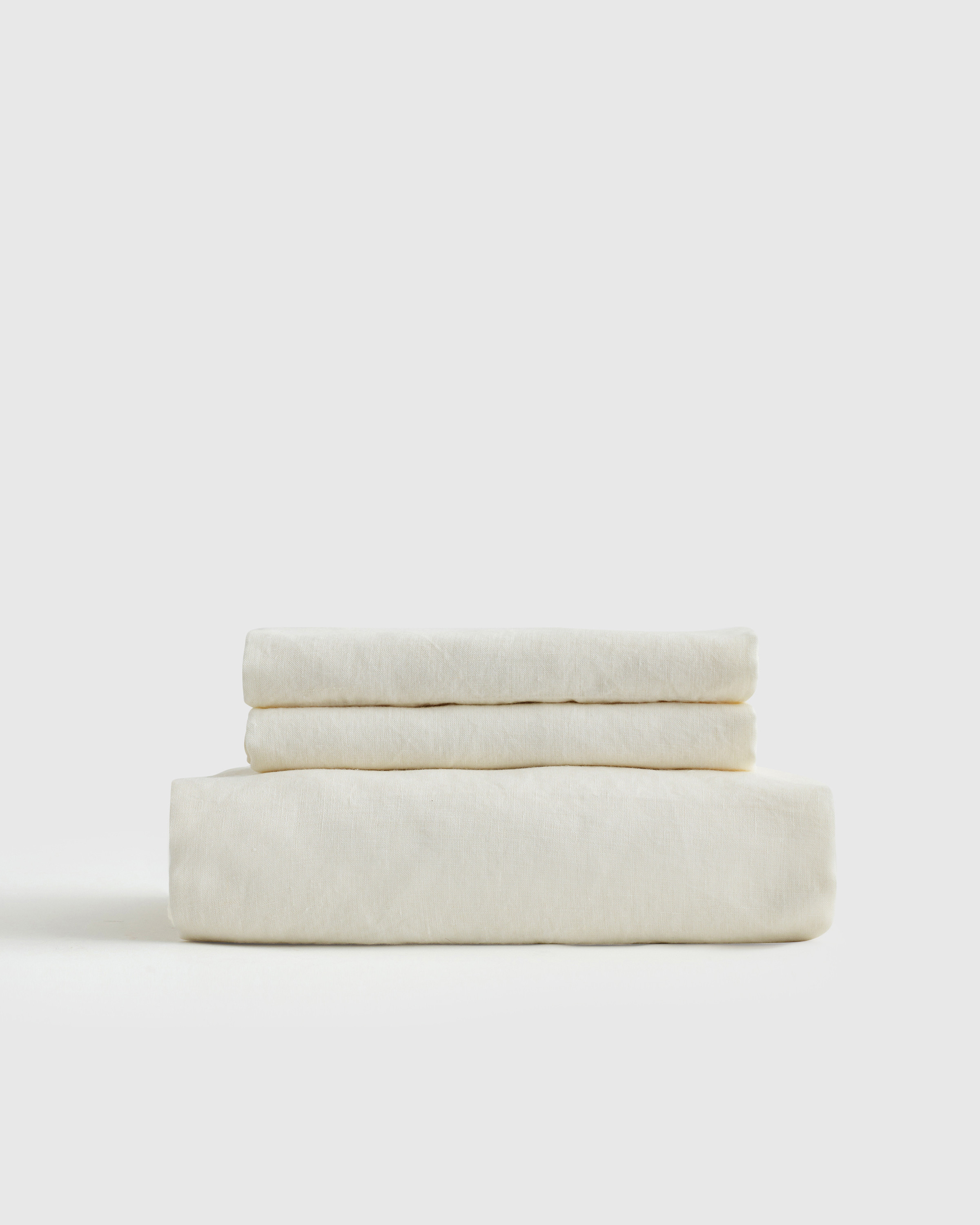 Quince | European Linen Fitted Sheet Set in Ivory, Size Twin XL | Quince