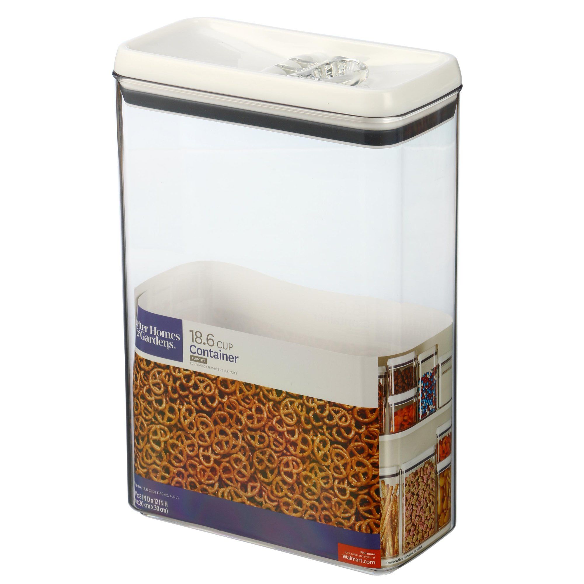 Better Homes & Gardens Flip-Tite Rectangular Food Storage Container, 18.6 Cups | Walmart (US)