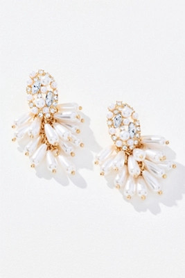 Pearl Cluster Crystal Drop Earrings | Anthropologie (US)
