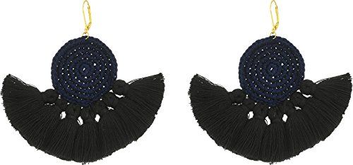 SHASHI Women's Lena Tassel Earrings Black One Size | Amazon (US)