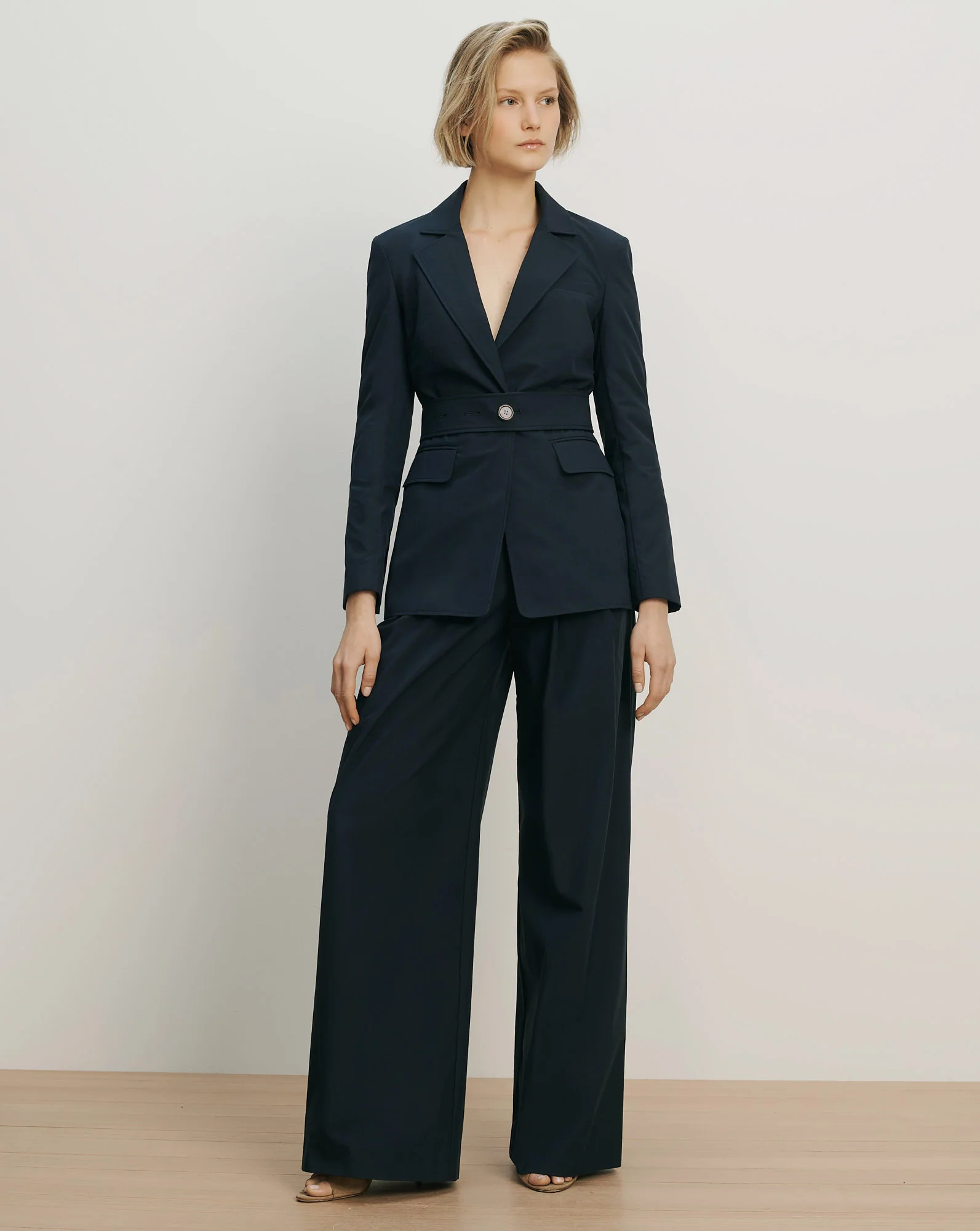 Allman Wide-Leg Pant in Navy | Veronica Beard | Veronica Beard