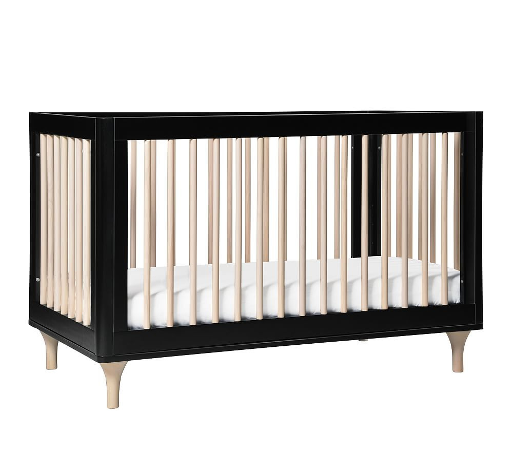 Babyletto Lolly Convertible Crib, Black/Washed Natural, Standard UPS Delivery | Pottery Barn Kids