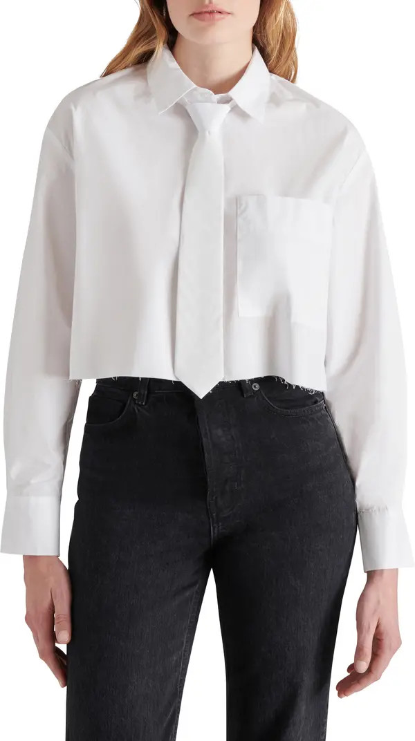 Steve Madden Dom Necktie Crop Shirt | Nordstrom | Nordstrom