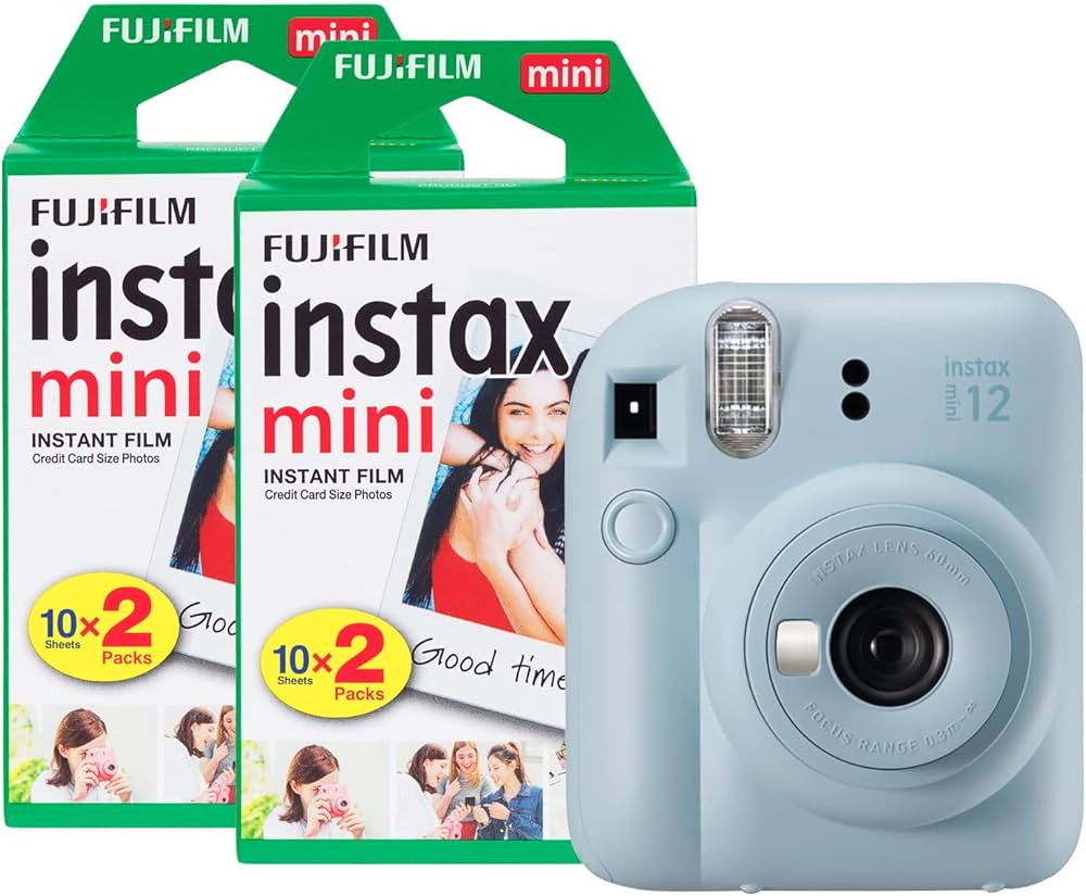 Fujifilm Instax Mini 12 Instant Camera with 40 Shot Film Pack - Pastel Blue | Amazon (UK)