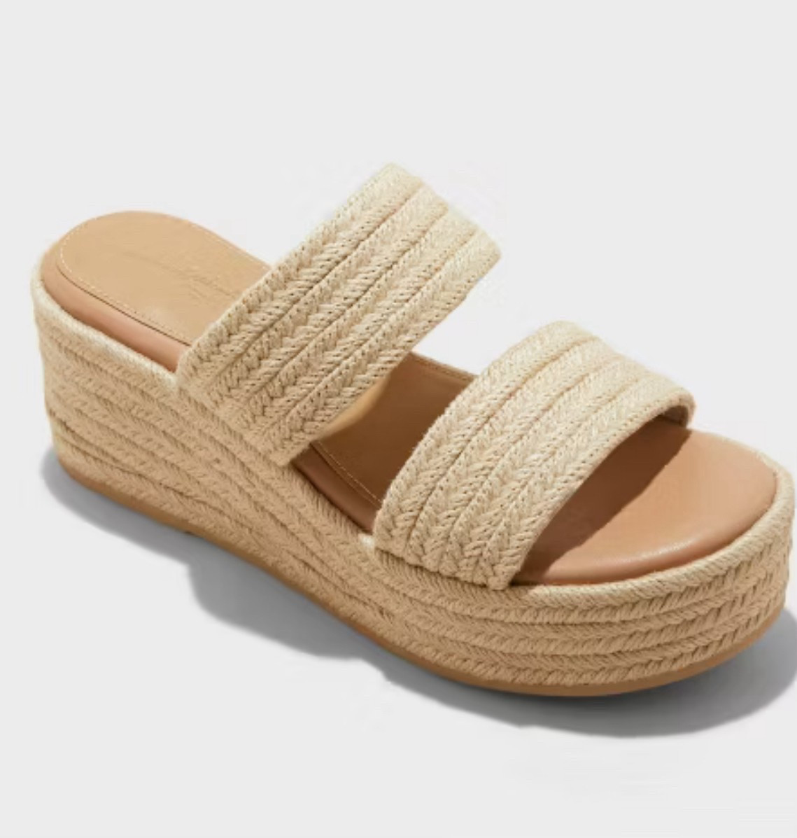 Women's Kayli Jute Two Band Wedge Heels - Universal Thread™ Tan 

#LTKShoeCrush #LTKFindsUnder50 #LTKSummerEdit