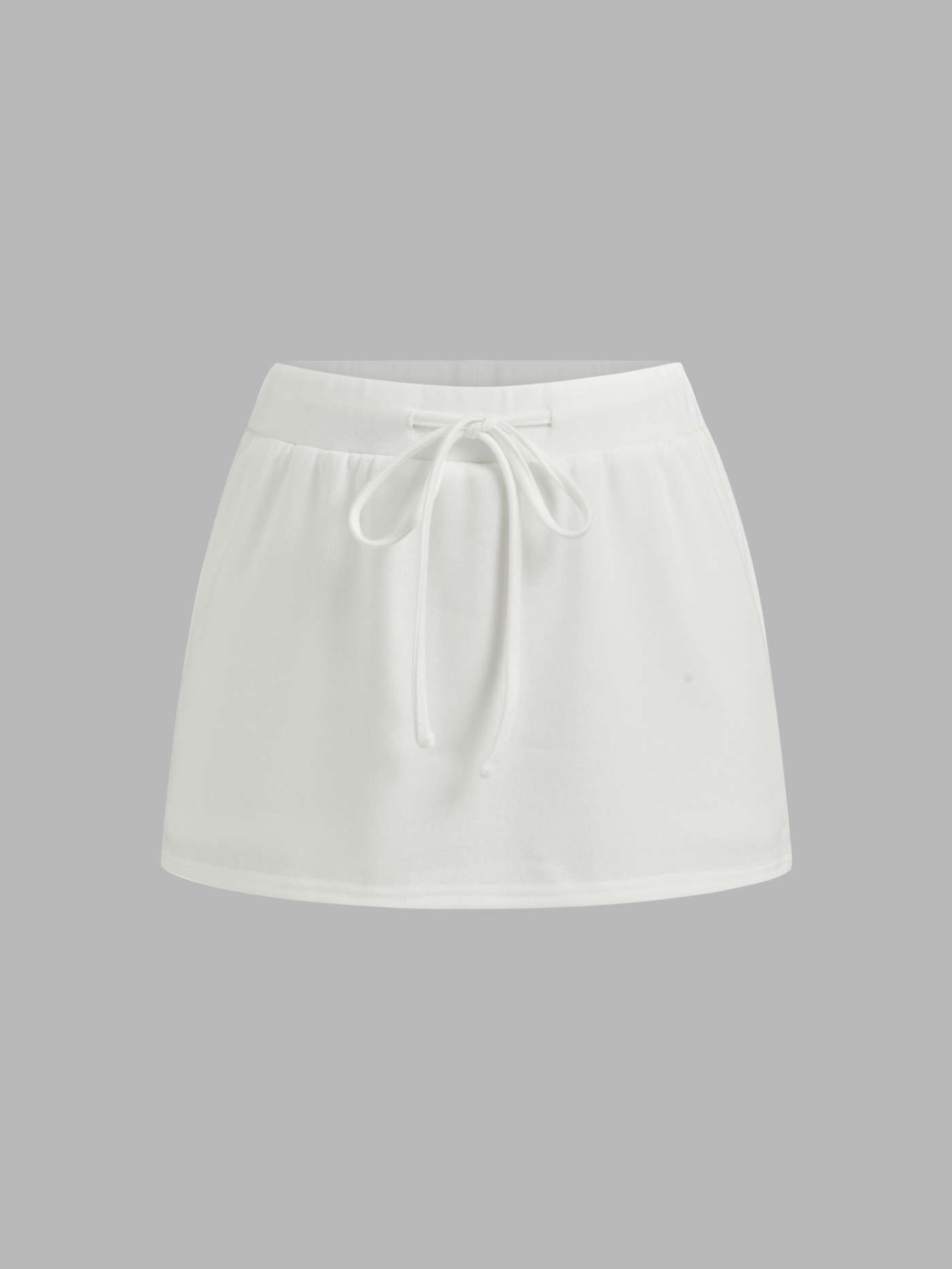 Cotton-blend Low Rise Knotted Mini Skort | Cider