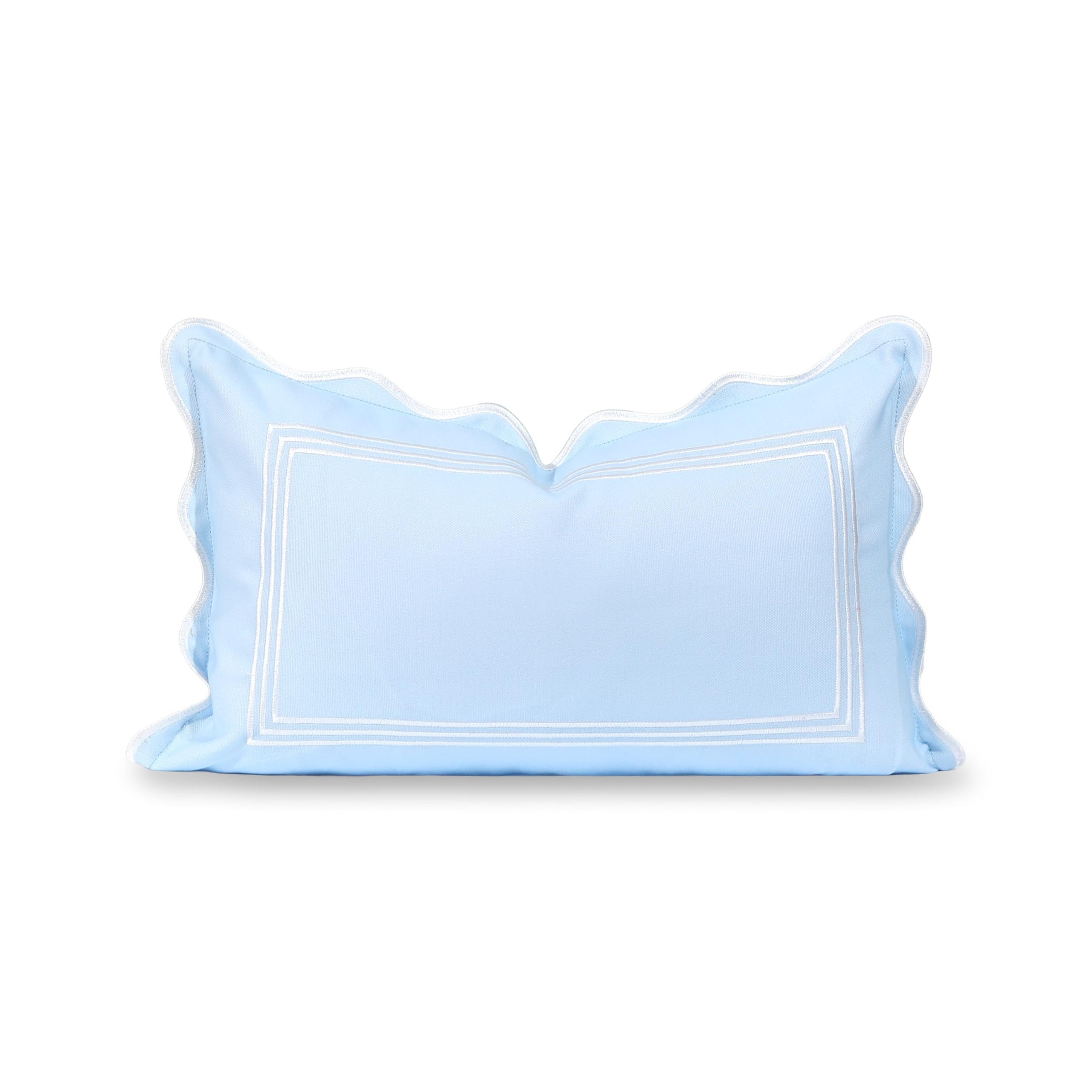 Hofdeco Premium Coastal Grandmillennial Scalloped Patio Indoor Outdoor Lumbar Pillow Cover Only, ... | Amazon (US)