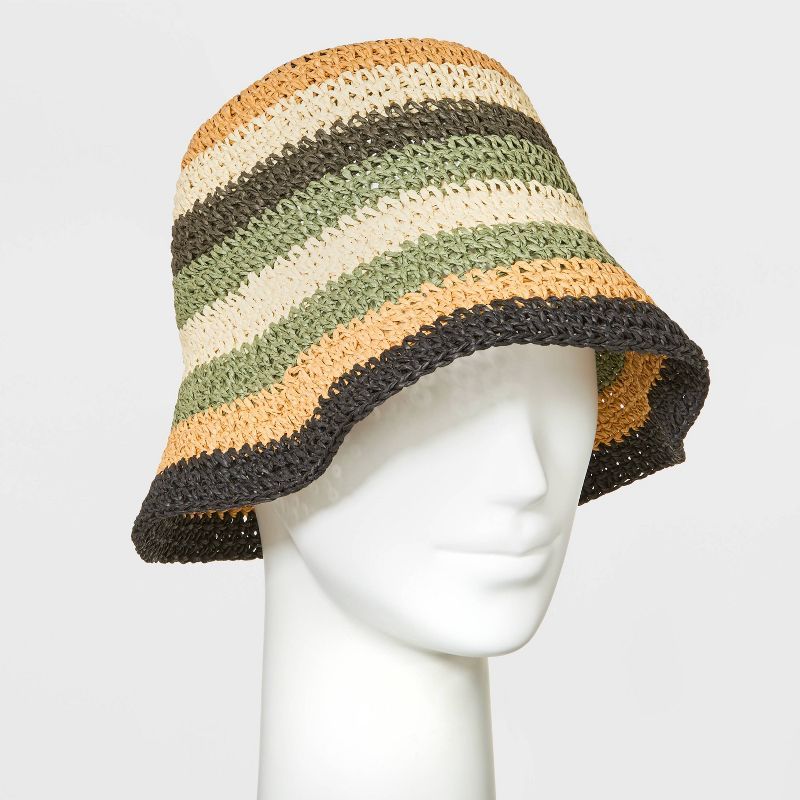 Women's Striped Straw Bucket Hat - Universal Thread™ | Target