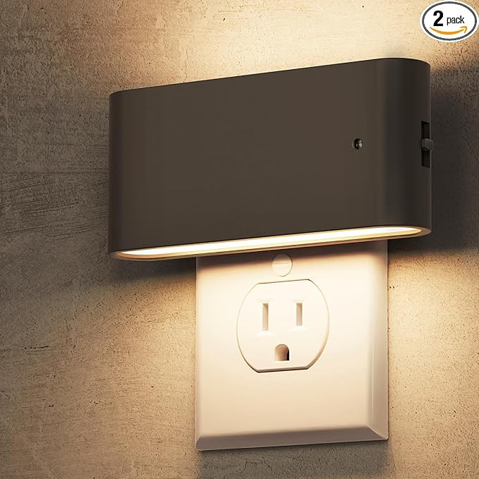 L LOHAS LED Night Light, 2 Pack Dimmable Modern LED Night Lights Plug into Wall,Dusk to Dawn Sens... | Amazon (US)