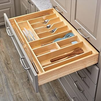 Rev-A-Shelf Trim-to-Fit Silverware Drawer Organizer For Kitchen Utensils, Cutlery Cabinet Storage... | Amazon (US)