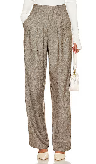 Rue Sophie Wick Double Pleat Trouser in Brown. - size XS | Revolve Clothing (Global)