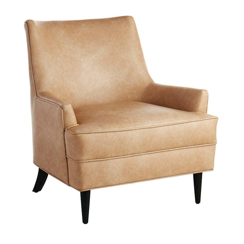 Colton Armchair Faux Leather Buff | At Home