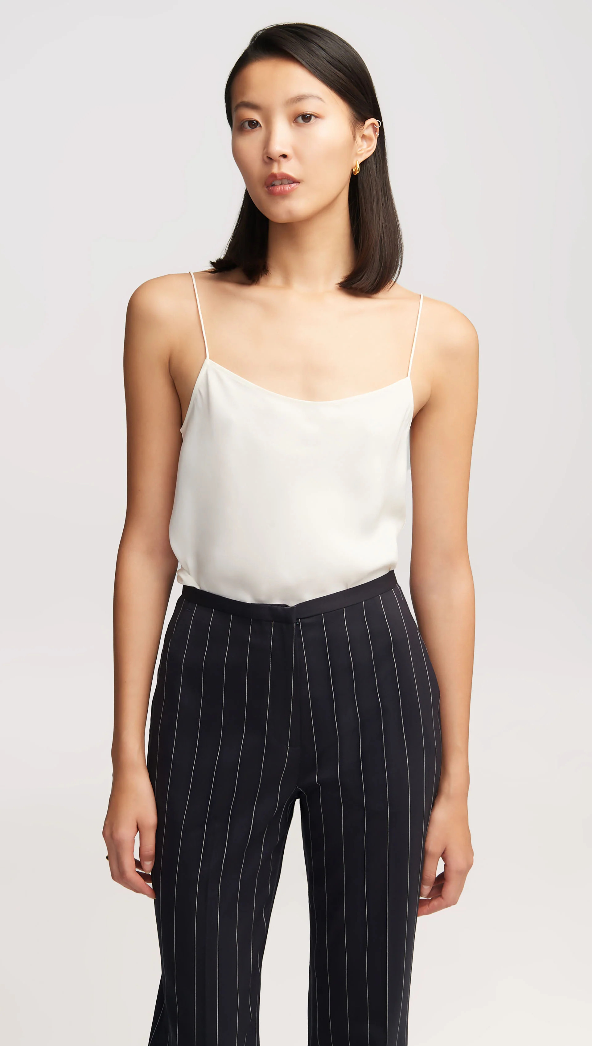 Camisole in Matte-side Silk Charmeuse | Ivory M / Ivory | Argent