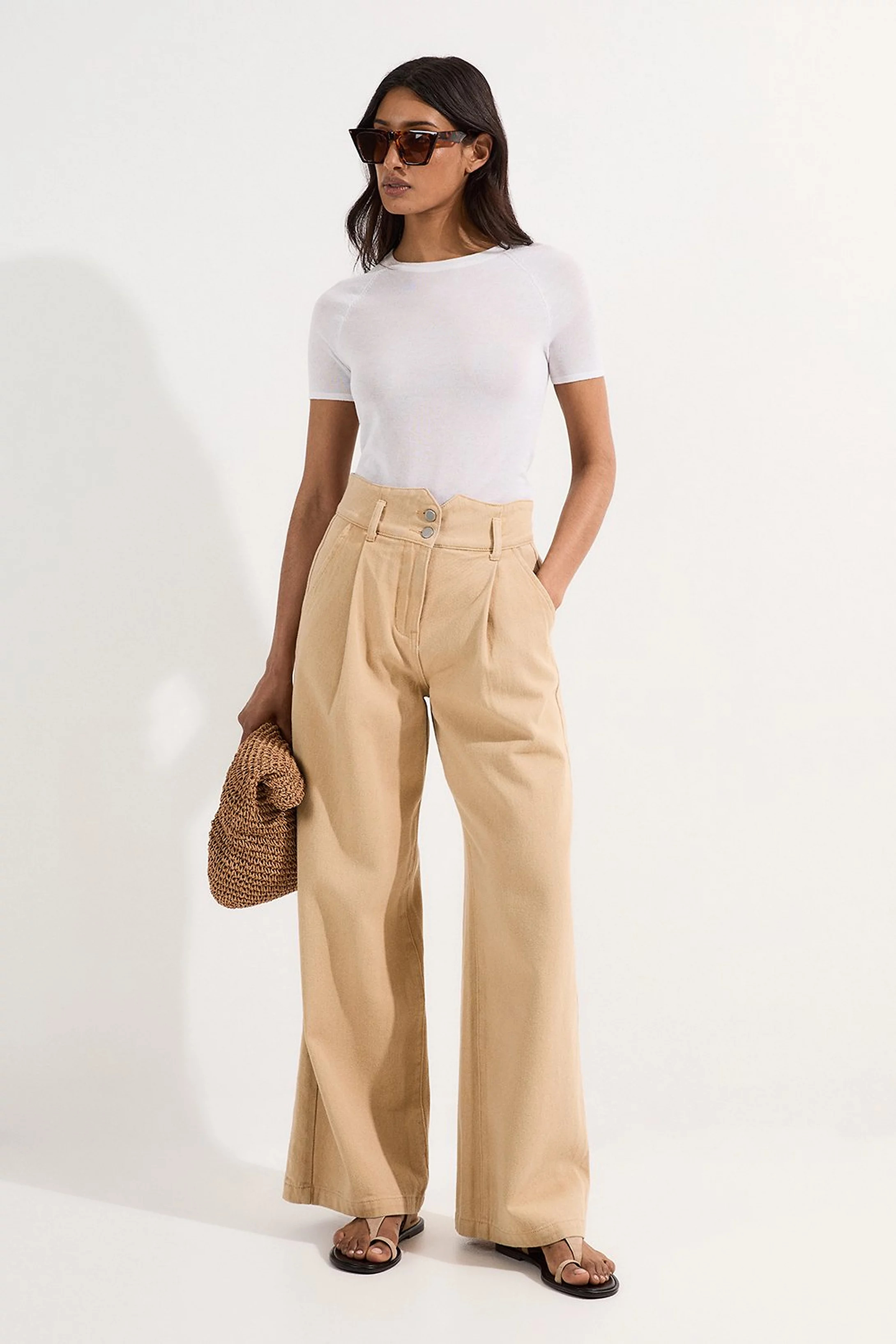 Denim Indigo Wide Leg Pants | Karen Millen US