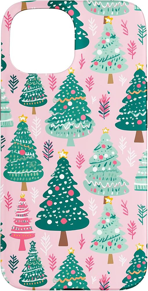 iPhone 15 Preppy Christmas Tree Print Case | Amazon (US)