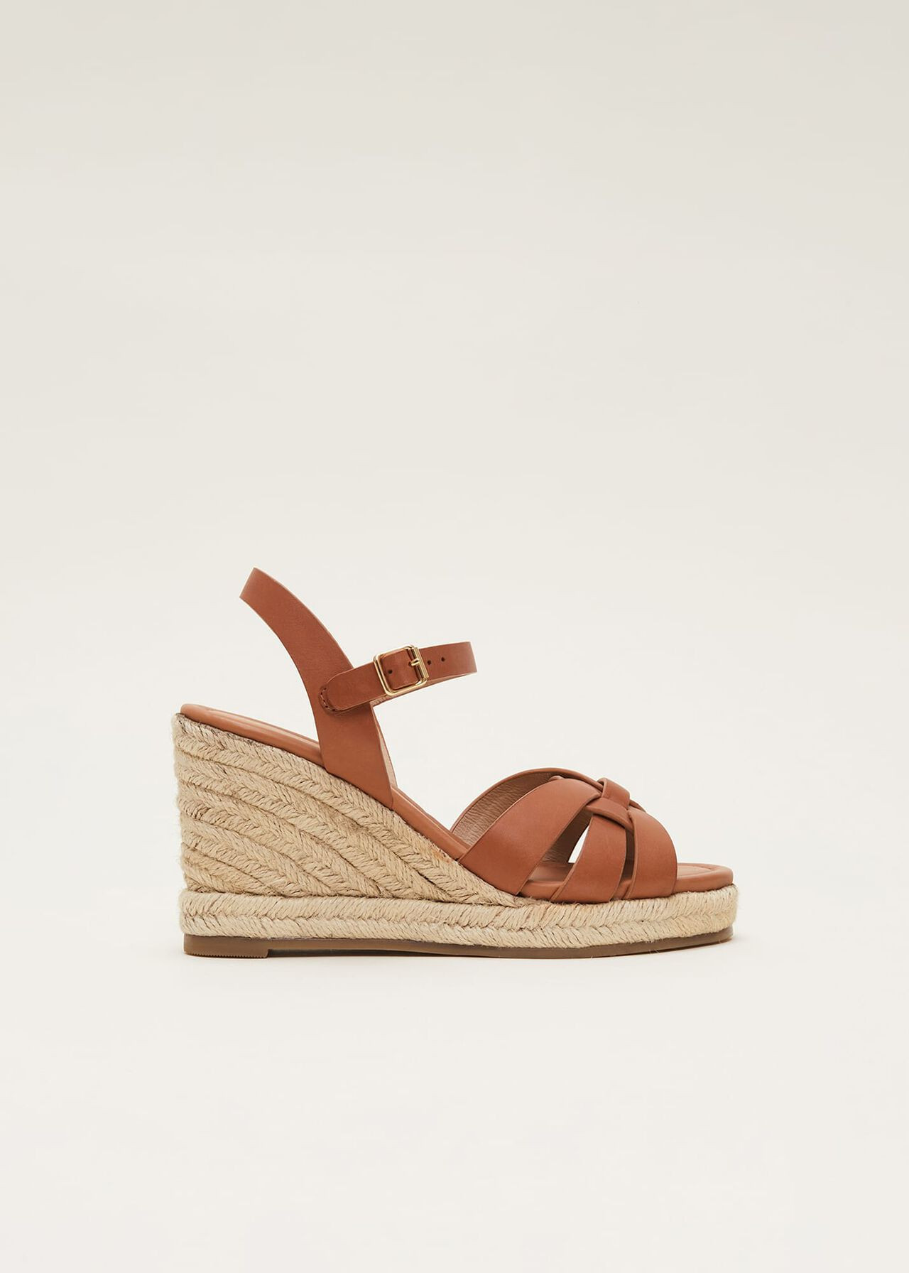 Leather Multi Strap Wedge Espadrille | Phase Eight (UK)