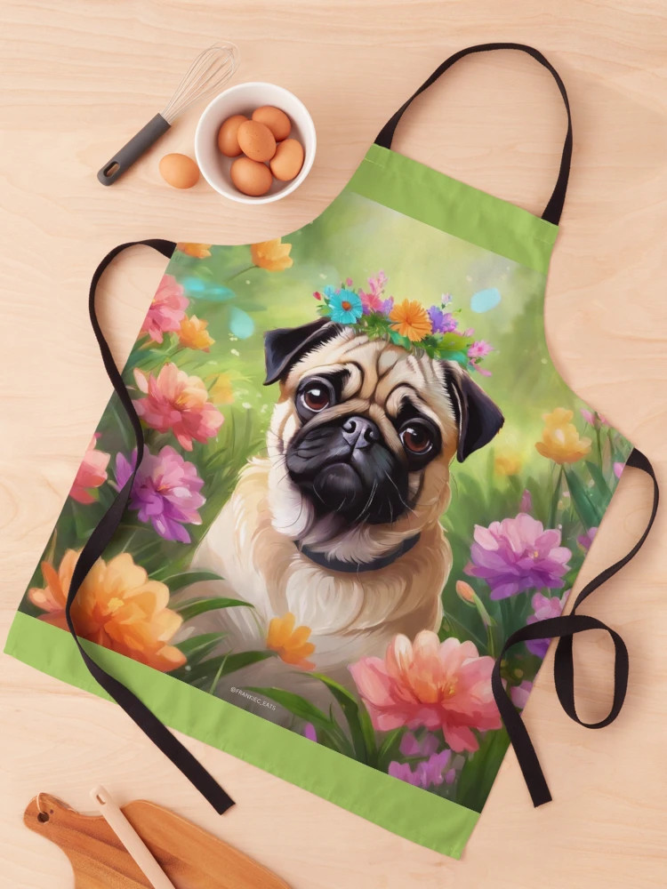 Spring Fawn Pug Apron | Redbubble (US)