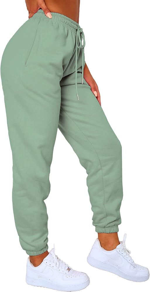 Waitfairy Womens Sweatpants High Waist Baggy Sweat Pants for Womens Joggers with Pockets | Amazon (US)