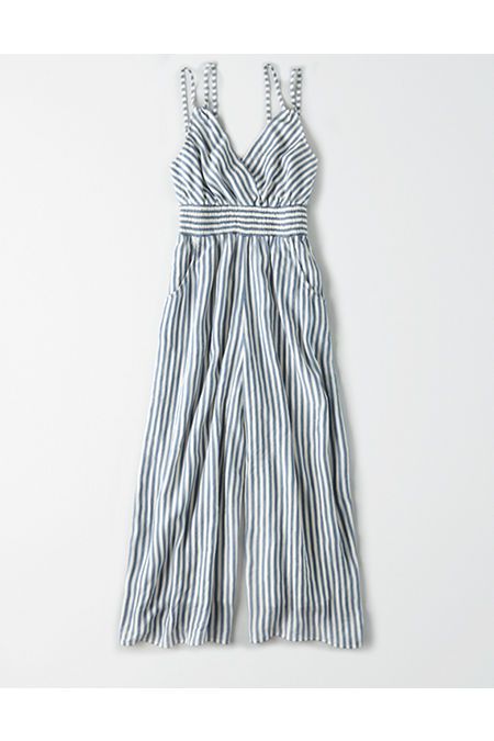 AE Striped Double Strap Jumpsuit | American Eagle Outfitters (US & CA)