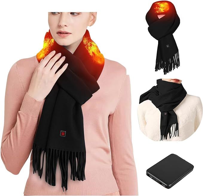 Qdreclod Electric Heated Scarf for Women Men Rechargeable Heating Scarf with Battery Winter Scarf... | Amazon (US)