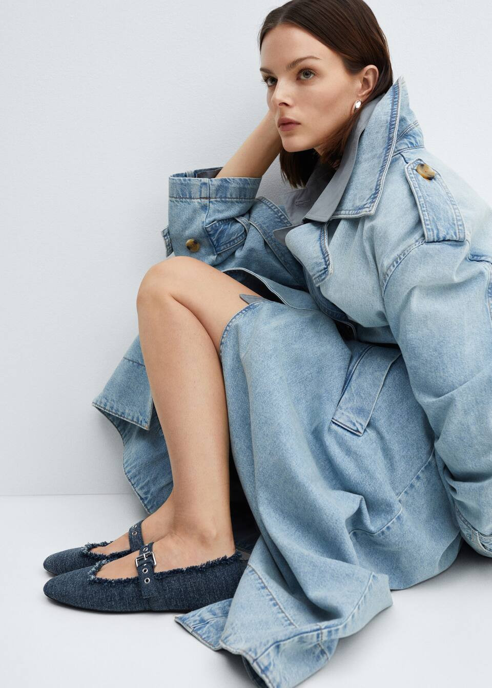 Denim ballerinas -  Women | Mango United Kingdom | MANGO (UK)