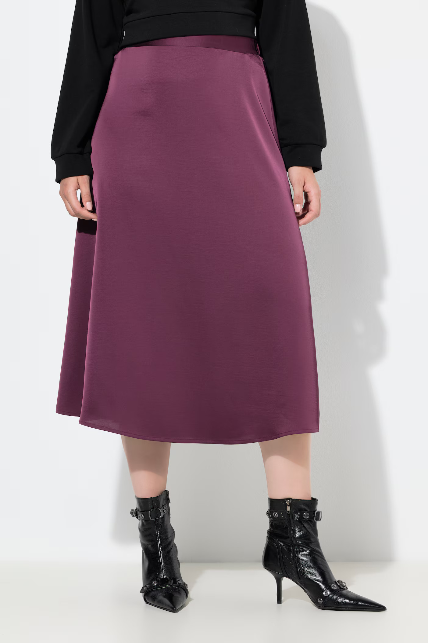 A-Line Satin Skirt | Ulla Popken - US