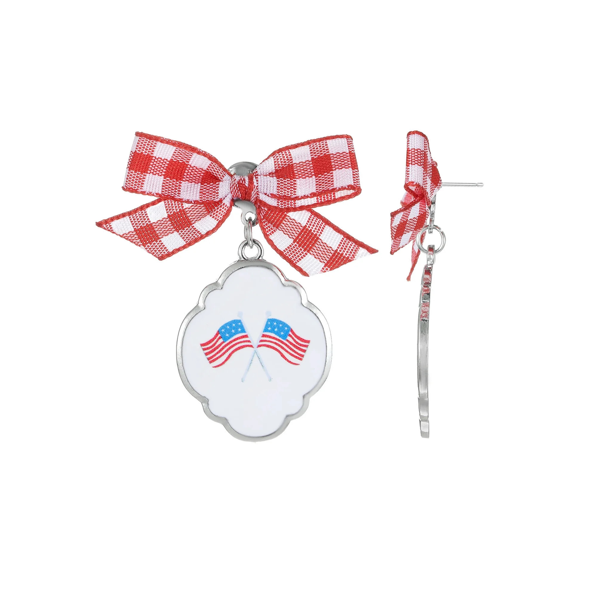 Way to Celebrate Americana Flag and Bow Earrings - Walmart.com | Walmart (US)