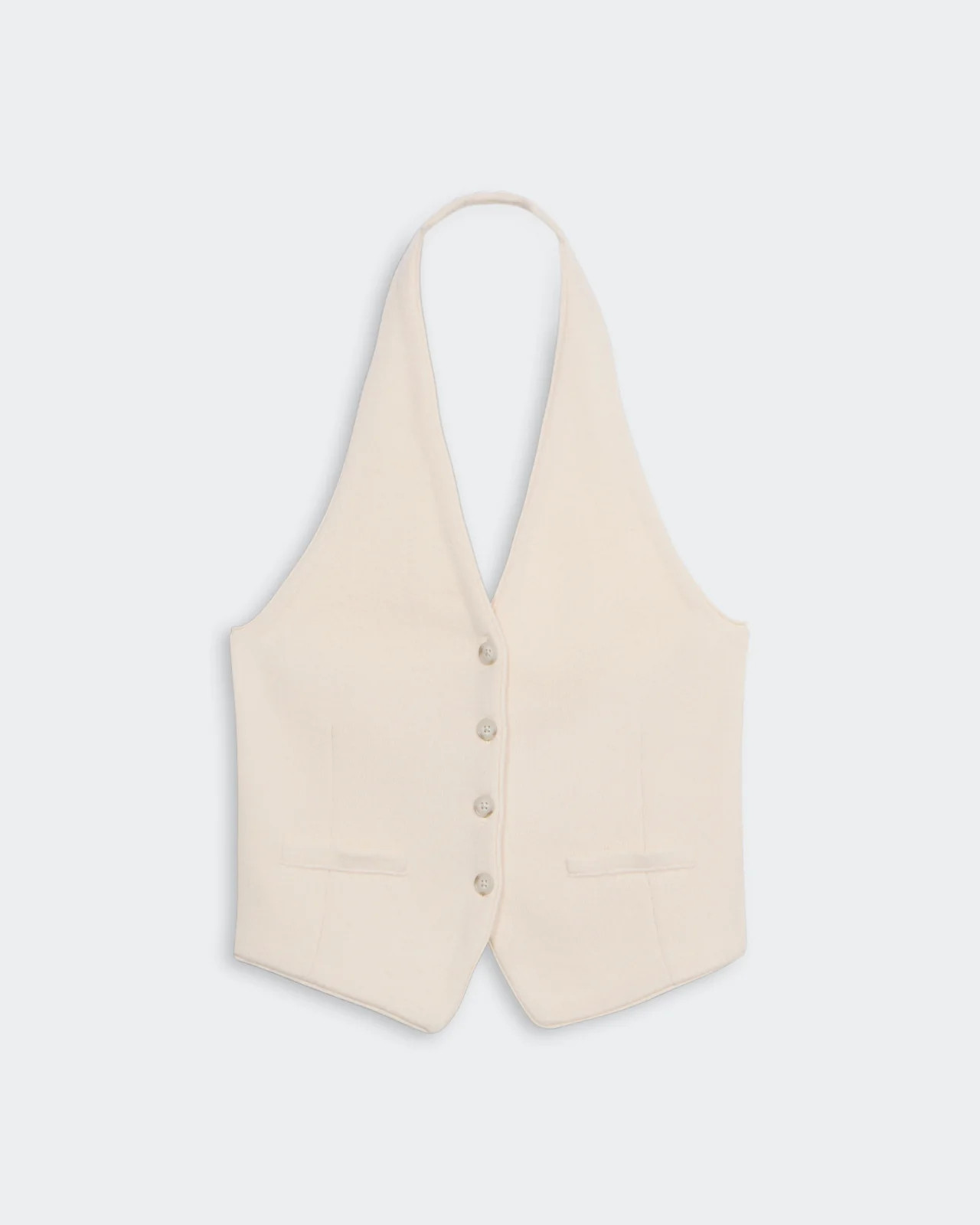 Tailored Halter Vest - Cream | Guest In Residence