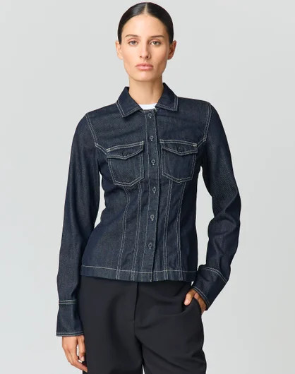 Fitted Buckle Denim Jacket | Glassons (Australia)