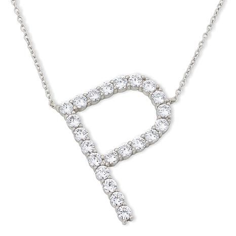 Radiance by Absolute™ Sterling Silver Pavé Initial Necklace - 23219805 | HSN | HSN
