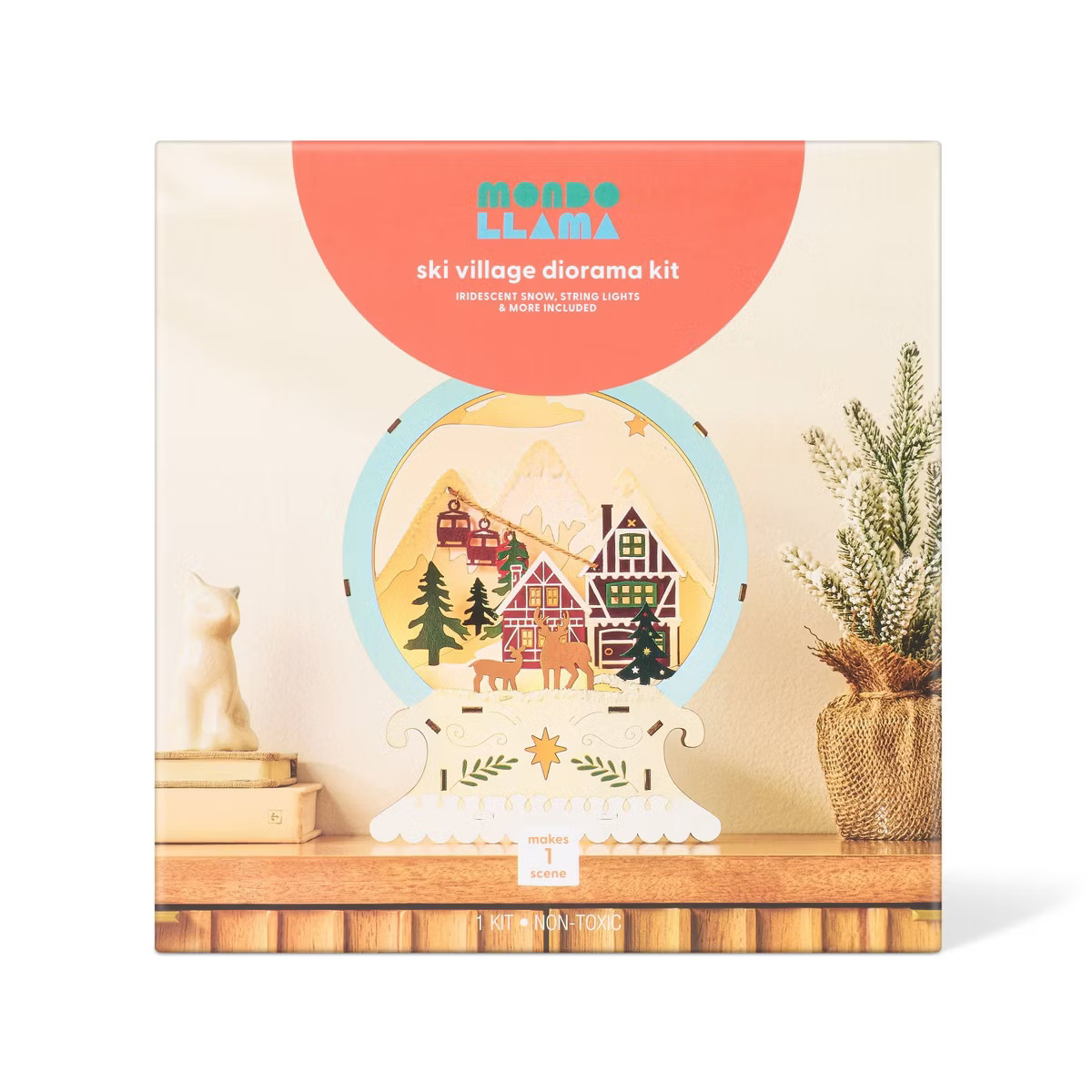 Christmas Craft Lit Layered Wood Snow Globe Painting Kit - Mondo Llama™ | Target