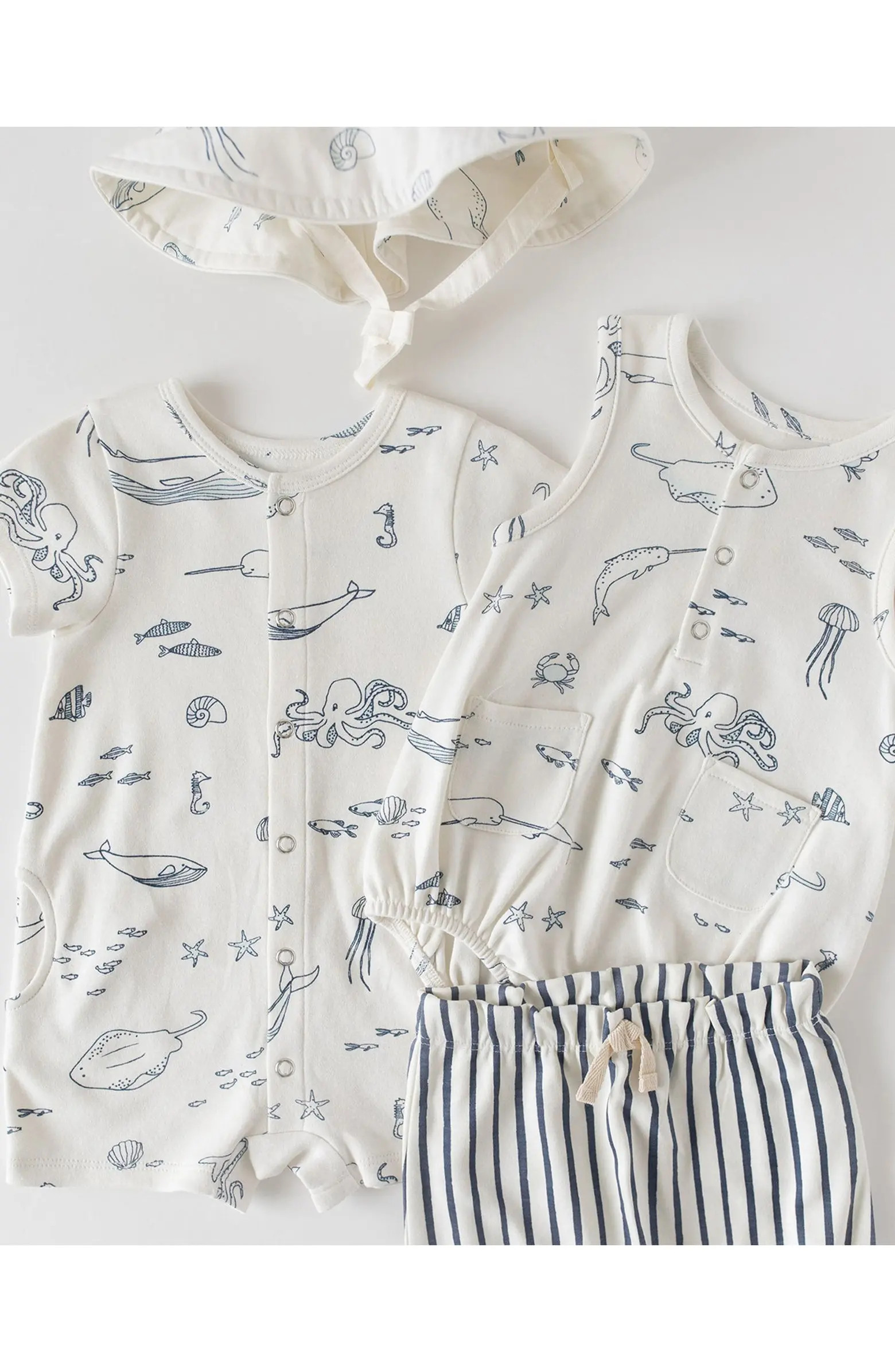 Life Aquatic Rolled Cuff Short Romper | Nordstrom