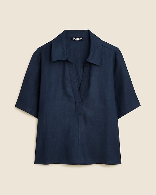Bungalow popover top in linen | J. Crew US
