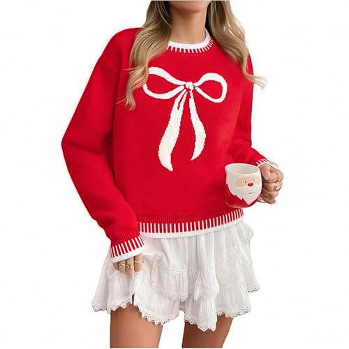 LUKYCILD Valentines Sweater Women Love Heart Sweatshirt Valentine Day Love Sweaters Cute Knitted Long Sleeve Pullover Tops | Amazon (US)