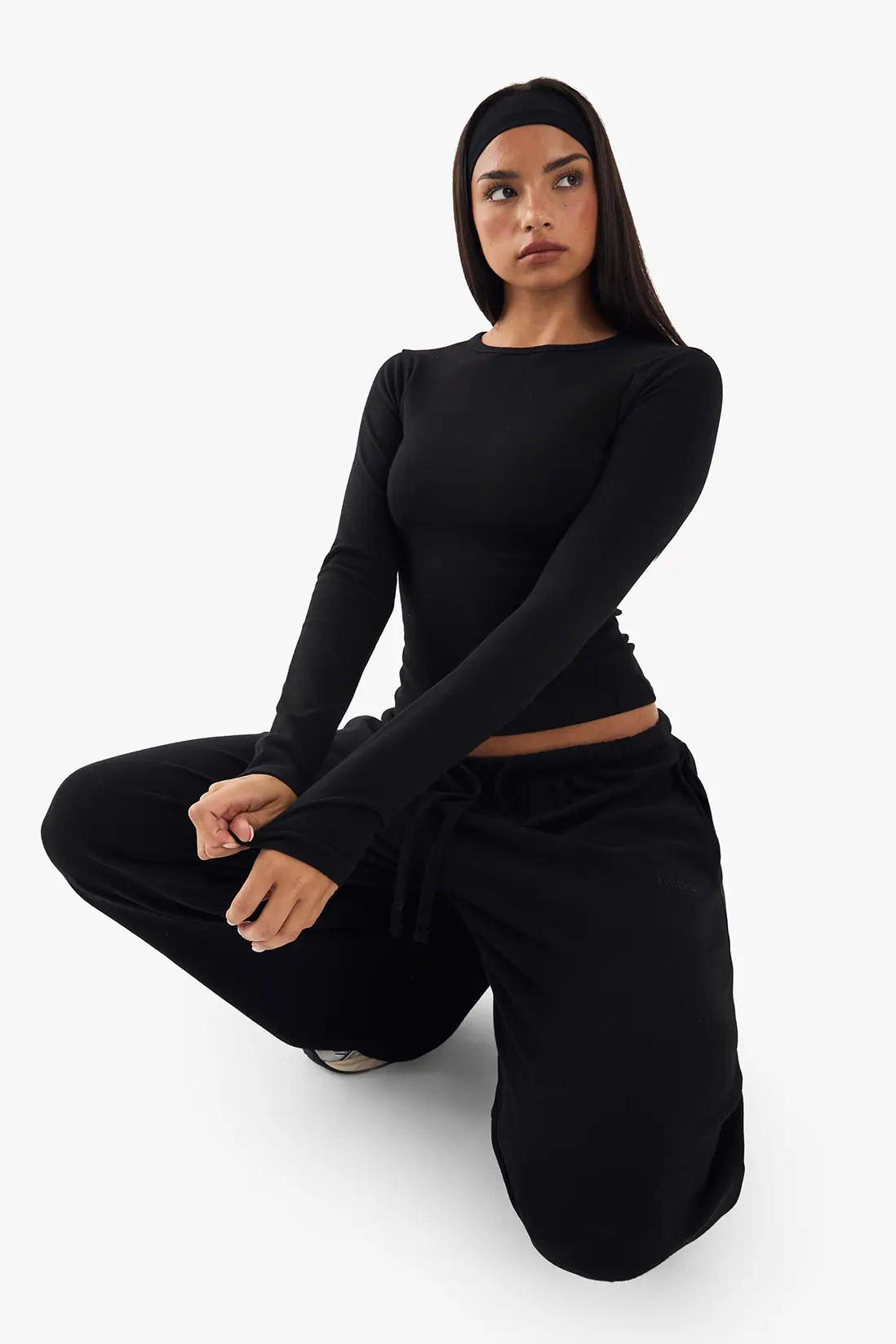 Black DSGN Studio Embroidered Long Sleeve Top | Boohoo USA | boohoo (US & Canada)