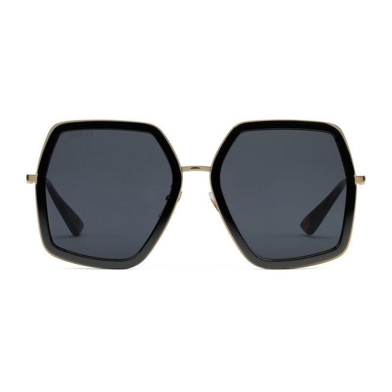 Oversize square-frame metal sunglasses | Gucci (US)