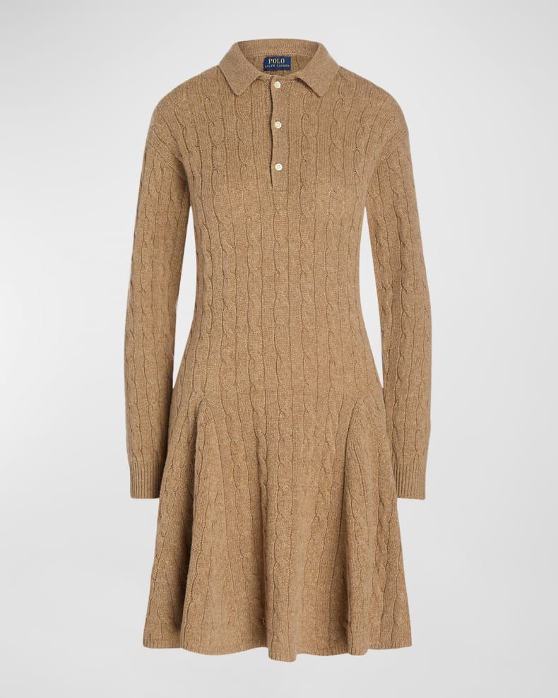 Polo Ralph Lauren Cashmere Cable-Knit Sweater Dress | Neiman Marcus