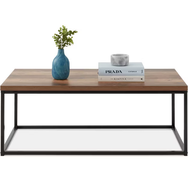 Best Choice Products 44in Rustic Modern Industrial Style Rectangular Wood Grain Top Coffee Table ... | Target