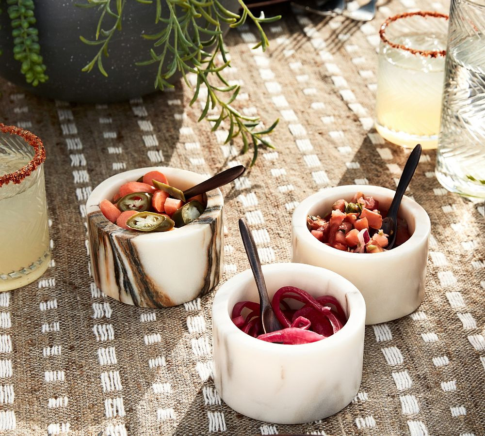 Sweet July Handcrafted Marble Condiment Bowls - Set of 3 | Pottery Barn (US)