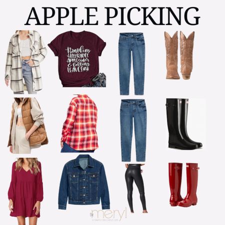 Apple Picking Outfit Ideas
Jeans Plaid Hunter Rain Boots Shacket Apple Picking Fall Dress Leather Leggings Red Boots Black boots Vest Jean Jacket #applepicking #falloutfits #cowboyboots 

#LTKSeasonal #LTKunder50 #LTKstyletip